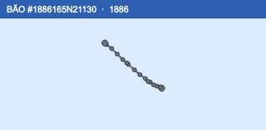 Quỹ đạo di chuyển của BÃO #1886165N21130 (1886)