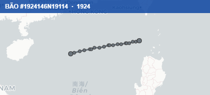 Quỹ đạo di chuyển của BÃO #1924146N19114 (1924)