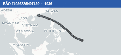 Quỹ đạo di chuyển của BÃO #1936225N07139 (1936)