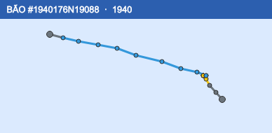 Quỹ đạo di chuyển của BÃO #1940176N19088 (1940)