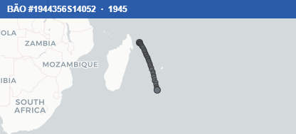 Quỹ đạo di chuyển của BÃO #1944356S14052 (1945)