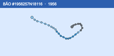 Quỹ đạo di chuyển của BÃO #1956257N18116 (1956)