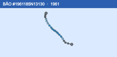 Quỹ đạo di chuyển của BÃO #1961185N13130 (1961)