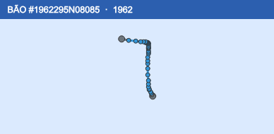 Quỹ đạo di chuyển của BÃO #1962295N08085 (1962)
