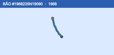 Quỹ đạo di chuyển của BÃO #1968235N19090 (1968)