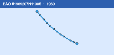 Quỹ đạo di chuyển của BÃO #1969207N11305 (1969)