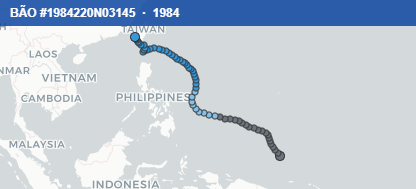 Quỹ đạo di chuyển của BÃO #1984220N03145 (1984)