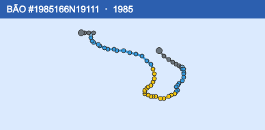 Quỹ đạo di chuyển của BÃO #1985166N19111 (1985)