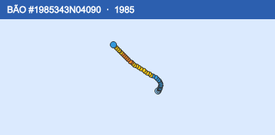 Quỹ đạo di chuyển của BÃO #1985343N04090 (1985)