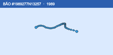 Quỹ đạo di chuyển của BÃO #1989277N13257 (1989)