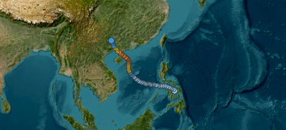 Quỹ đạo di chuyển của IRVING (1995)