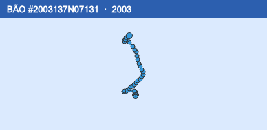 Quỹ đạo di chuyển của BÃO #2003137N07131 (2003)