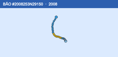 Quỹ đạo di chuyển của BÃO #2008253N29150 (2008)