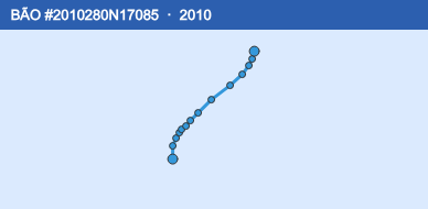 Quỹ đạo di chuyển của BÃO #2010280N17085 (2010)