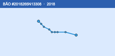 Quỹ đạo di chuyển của BÃO #2018265N13308 (2018)