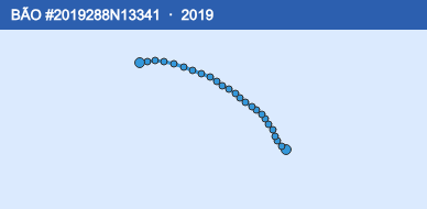 Quỹ đạo di chuyển của BÃO #2019288N13341 (2019)