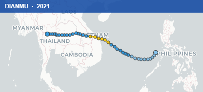 Quỹ đạo di chuyển của DIANMU (2021)