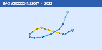 Quỹ đạo di chuyển của BÃO #2022224N22067 (2022)