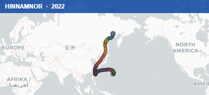 Quỹ đạo di chuyển của HINNAMNOR (2022)