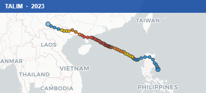 Quỹ đạo di chuyển của TALIM (2023)