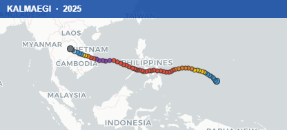 Quỹ đạo di chuyển của KALMAEGI (2025)